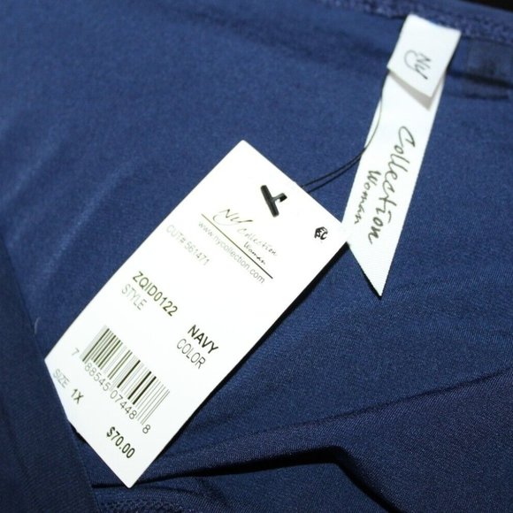 NWT NY Collection Womens Blue Sleeveless Surplice Neckline Maxi Dress 1X - Picture 5 of 5